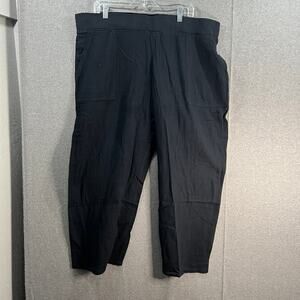 Logo by Lori Goldstein Beach to Street Petite Cotton Gauze Pants Black Petite 1X
